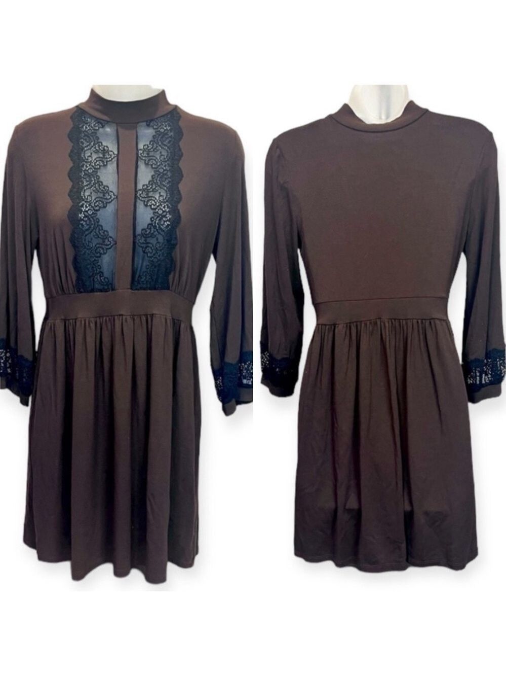 Anthropologie Only Hearts Helena Stuart Lace Midi Dress Sz M Cottage-core